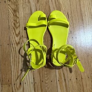 Nasty Gal Neon Yellow/Green Strappy Sandals. Never Worn!